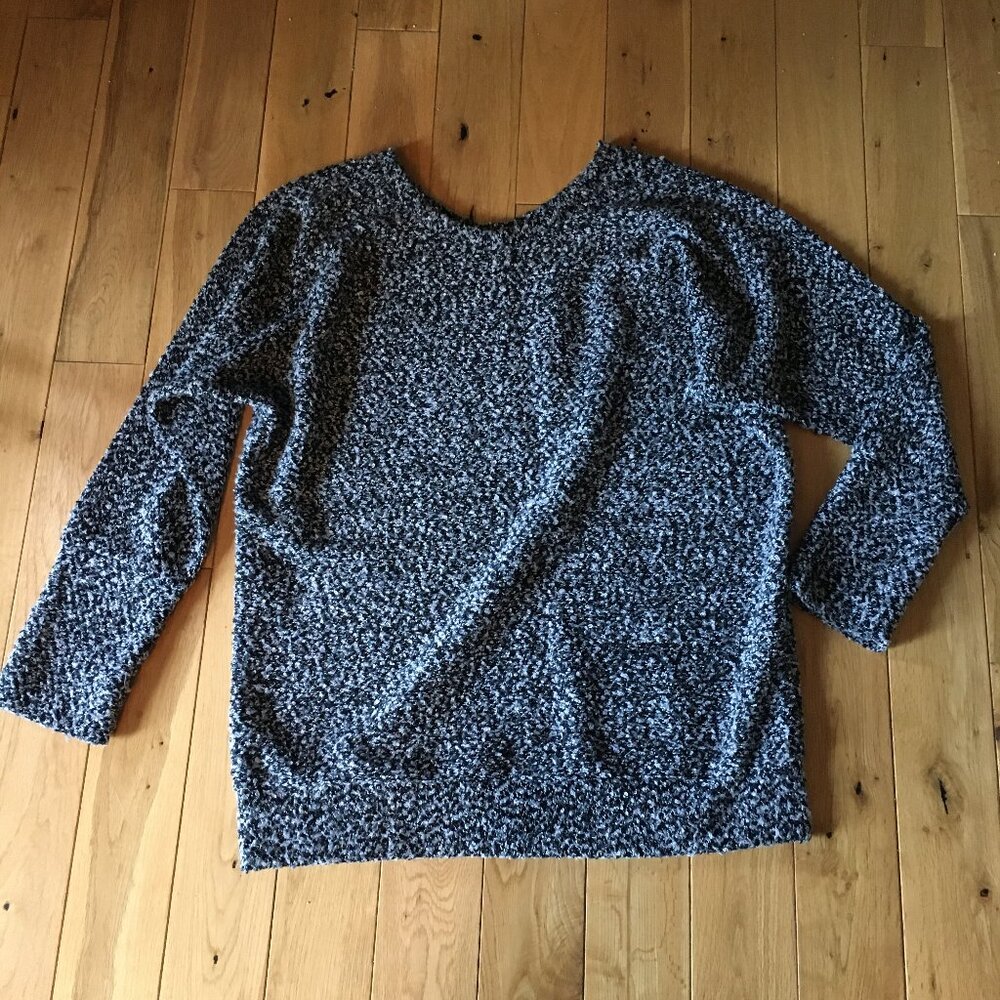 Salt and Pepper Fuzzy Nubby Knit Oversized Sweater XL - Picture 9 of 13
